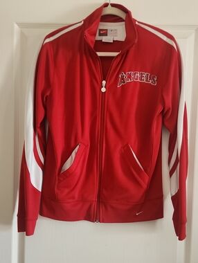 Nike Red and White Angels Varsity Track Jacket